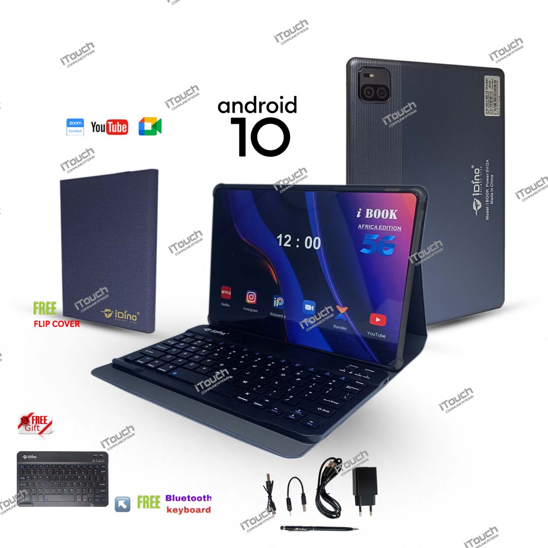 Tablette iDino NoteBook 6 DUAL SIM écran 10.1” Ram 6Go + 128Go de stockage  Android 10 + avec Clavier et pavé tactil + Ecouteur bluetooth